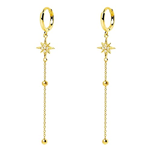 Exquisite Zirkon-besetzte Stern und Mond Temperament Kleine Piercing Ohrring Earngs Schmuck Pendientes von Generic