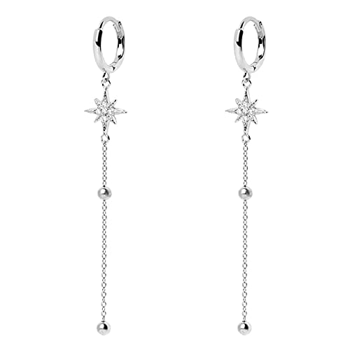 Exquisite Zirkon-besetzte Stern und Mond Temperament Kleine Piercing Ohrring Earngs Schmuck Pendientes von Generic