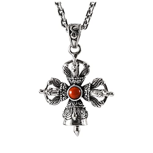 Exquisiter Schmuck, Herren-Halsketten aus S925er Sterlingsilber, Vintage-Kreuz, Vajra von Generic