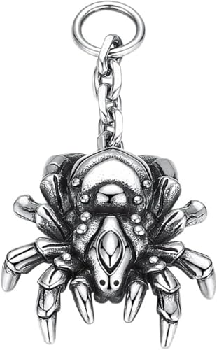 Exquisiter Schmuck, S925 Sterling Silber Herren Spinnenanhänger Gothic Vintage Halskette von Generic