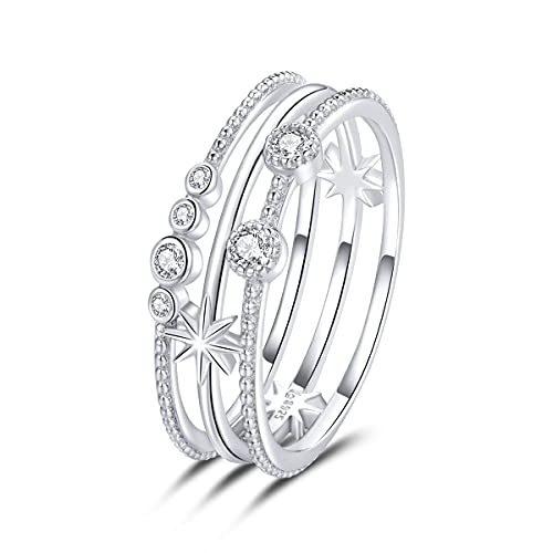 Exquisiter Schmuck,925 Sterling Silber CZ Shining Star Fingerringe für Frauen CZ Frau Ehering Größe Korean Style Fine Jewelry Exquisiter Schmuck,925 Sterling Silber CZ Shining Star Fingerringe für Frauen CZ Frau Ehering Größe Korean Style Fine Jewelry von Generic