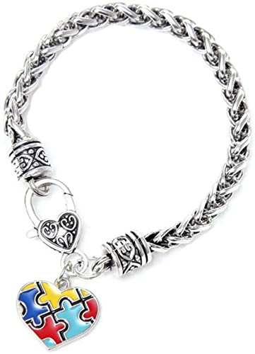 Exquisites Armband Autismus-Bewusstseins-Puzzle Kleines Bettelarmband Buntes Emaille-Puzzle-Ausgezeichnetes Geschenk für Mädchen, Frau, SL-60NAM050 Nützlich und attraktiv von Generic