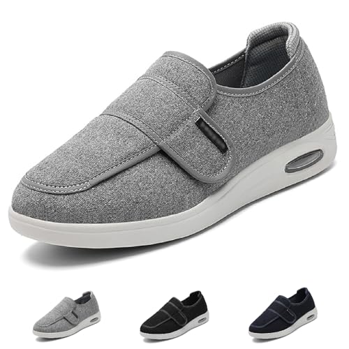 Extra Weit Diabetiker Schuhe Herren Damen Leichte Atmungsaktiv Rutschfest Hausschuhe mit Verstellbare für Arthritis Ödem Geschwollene Füße von Generic