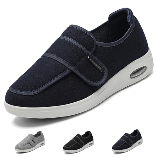 Extra Weit Diabetiker Schuhe Herren Damen Leichte Atmungsaktiv Rutschfest Hausschuhe mit Verstellbare für Arthritis Ödem Geschwollene Füße von Generic
