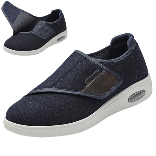 Extra Weit Diabetiker Schuhe Herren Damen Leichte Atmungsaktive Rutschfest Walkingschuhe mit Verstellbare Hausschuhe für Senioren Geschwollene Füße von Generic