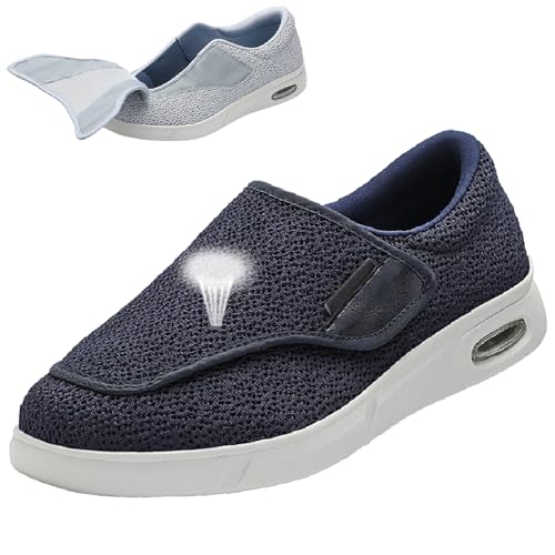 Extra Weit Diabetiker Schuhe Herren Damen Verstellbare Gesundheitsschuhe Rutschfeste Atmungsaktive Hausschuhe für Geschwollene Füße von Generic