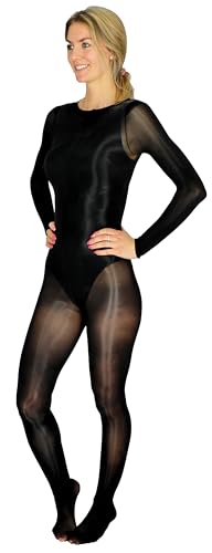 Mona's Choice Extra großer glänzender Bodystocking, Schwarz, X-Large von Mona's Choice