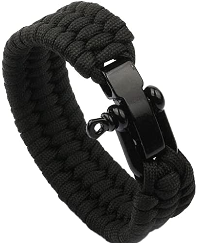 Extra kräftiges 220 kg Armband mit schwarzem Edelstahlschäkel, erhältlich in 3 verstellbaren Größen Deft verarbeitet von Generic