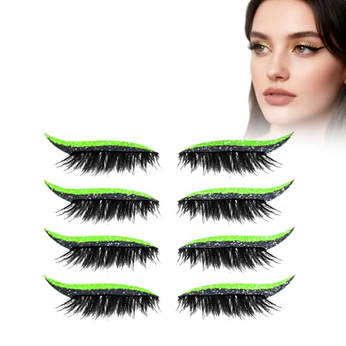 Eyelashes, Korean Matte Lashes - Eyelashes, 4 Pairs Lazy Eye Shadow Eyelash Patch, Reusable Eyeshadow, Stickers Instant for Women's Make Up (4 Pairs-Fluorescent) von Generic
