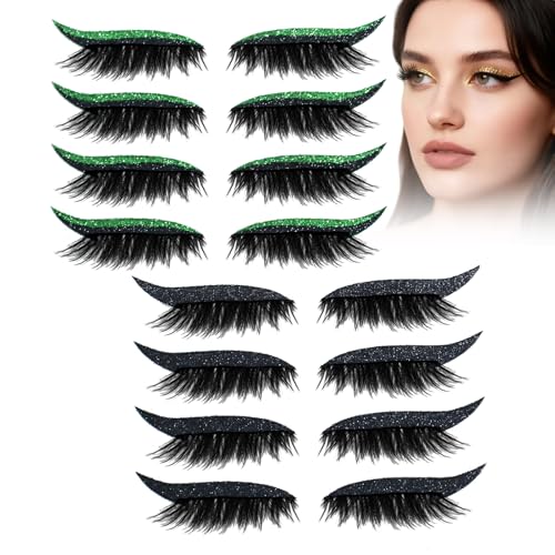Eyelashes, Korean Matte Lashes - Eyelashes, 4 Pairs Lazy Eye Shadow Eyelash Patch, Reusable Eyeshadow, Stickers Instant for Women's Make Up (8 Pairs-U) von Generic