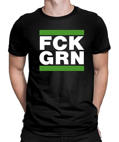 FCK GRN AFD - Anti-Grün oder AFD Demo-Shirt Widerstand Fuck Grüne AFD Tshirt Politik Anti Klimaaktivist - Protest, Umweltschutz Herren Männer T-Shirt von Generic