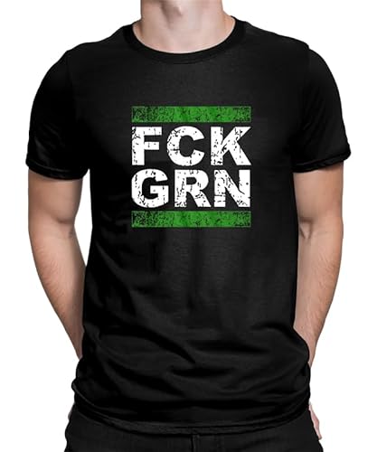 FCK GRN - Anti-Grün Demo-Shirt Widerstand Fuck Grüne Politik Anti Klimaaktivist - Protest, Umweltschutz Herren Männer T-Shirt von Generic