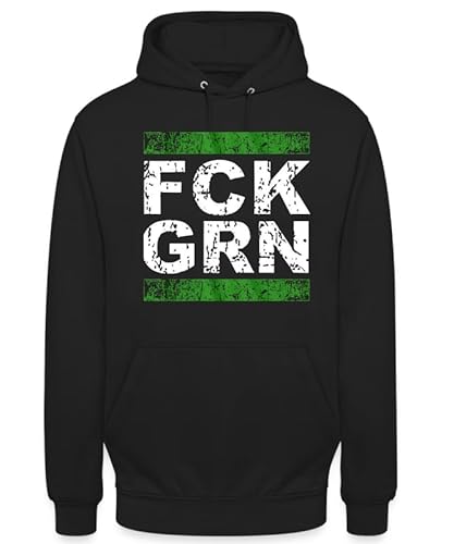 FCK GRN - Anti-Grün Demo-Shirt Widerstand Fuck Grüne Tshirt Sweatshirt Hoodie Politik Anti Klimaaktivist - Protest, Umweltschutz Herren Frauen Hoodie von Generic