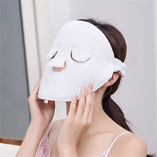 Facial Heat Therapy Towel, Wiederverwendbares Gesichtshandtuchmaske, Gesichts-Wärmetherapie-Handtuch, Heiß Und Kaltes Handtuch Masken, Beauty-Masken-Handtuch Für Frauen Mädchen (1 stück, A(Drei-Loch)) von Generic