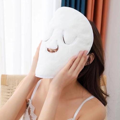 Facial Heat Therapy Towel, Wiederverwendbares Gesichtshandtuchmaske, Gesichts-Wärmetherapie-Handtuch, Heiß Und Kaltes Handtuch Masken, Beauty-Masken-Handtuch Für Frauen Mädchen (Drei-Loch, B) von Generic