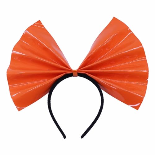 Fahrrad Dekoration Kette Damen-Karnevals-Stirnband, modisch und bequem, mit großer Schleife, Pailletten-Stirnband Laufstirnband Damen Frühling (Orange, One Size) von Generic