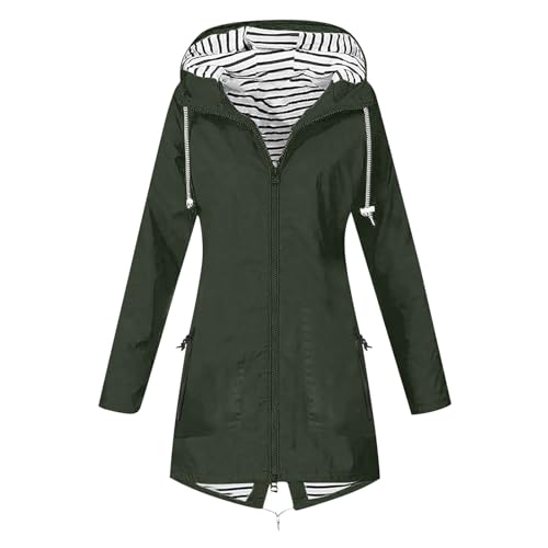Fahrradjacke Damen Regenjack Atmungsaktiv Regenjacke Jacke Für Frauen Mit Verstellbarer Kapuze Winddicht Wasserdicht Für Wandern, Camping, Laufen Und Radfahren Regenjacke Damen Fahrrad von Generic