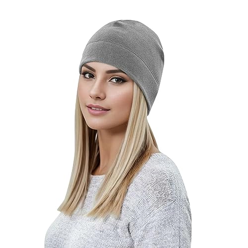 Fahrradmütze Unter Helm Herren Damen Baumwolle Schlaf Mütze Laufmütze Dünne Strickmütze Cap Chemo Kopfbedeckung (Grey, One Size) von Generic