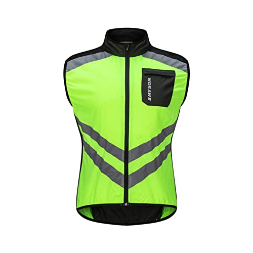 Fahrradweste Herren Winddicht Ärmellos Mountainbike Reflektierend Weste Funktions Laufweste Leichte Wind Radweste Windabweisend Windweste Reißverschluss Windjacke von Generic