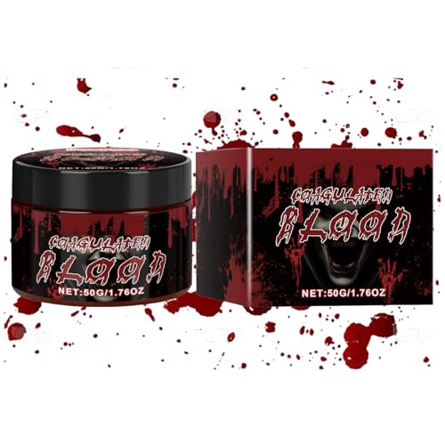 Fake Blood - Vampire Blood | Fake Bllood Make -up | Koagulierte Realistische Vampirwaschbühne Blut Für Zombieparteien | 50g Realistische Narbenblut Halloween SFX Make -up Im Gesicht von Generic