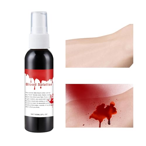 Fake Blutspray, Halloween Blut - Halloween Kunstblut 60ml Waschbar - Gefälschte Blutspritzer Party Zubehör Halloween Make-up für Zombie-Vampir-Kostüm Fake Blutspray, Halloween Blut - Halloween Kunstblut 60ml Waschbar - Gefälschte Blutspritzer Party Zubehör Halloween Make-up für Zombie-Vampir-Kostüm von Generic