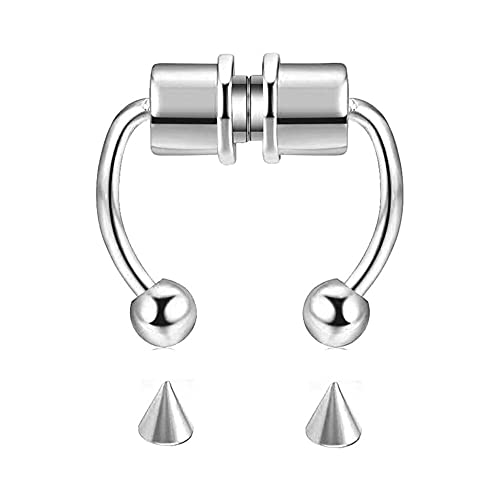 Fake Nasenpiercing Nasenring Legierung Nasenpiercing Septum Ringe für Frauen Schmuck Geschenke Mode Magnetisch Fake Piercing Nützlich und Profi, Harz von Generic