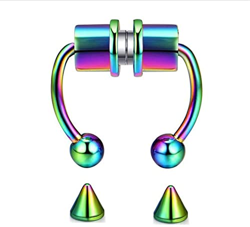 Falscher Septum-Nasenring, Edelstahl, falsche Lippen, Ohr, Nase, Septum, Ring für Frauen, Mädchen, Farbe: von Generic