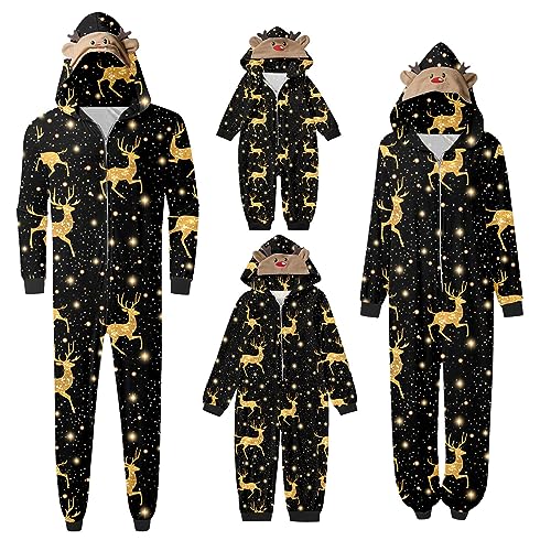 Familie Passenden Weihnachten Pyjama Futter Festival Langarm Overall Strampler Chrismas Feiertag Xmas Overall Weihnachts Pulli Hoodie Mama Papa Kinder Hausanzug Sleepwear Pyjamas Baby Kinder von Generic