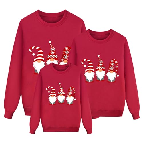 Familien Weihnachtspullover Set,Family Christmas Sweatshirt Fun Rentier Weihnachtspulli Weihnachten Pulli Pullover für Damen Herren Kinder 22 von Generic