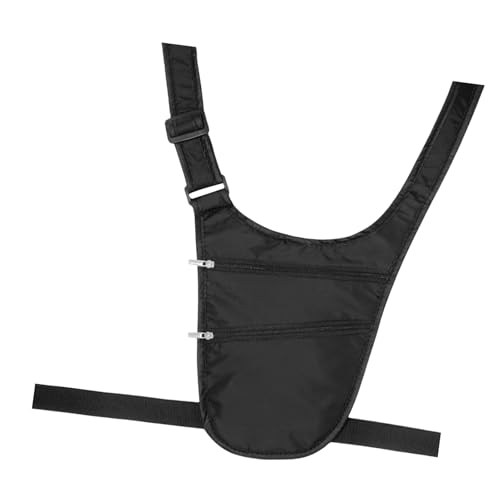 Fanny Pack für Herren – Hüfttasche aus Nylon, Reisegürtel | Flexibler verstellbarer Schultergurt mit mehreren Taschendesign, kompakte Blasentaschen für die Reisepass-Geldbörse von Jojo, Schwarz , Se von Generic