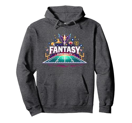 Fantasy Over Reality Fußball Herren Sportbegeisterte Pullover Hoodie, Unisex für Erwachsene, Anthrazit Meliert, S von Generic