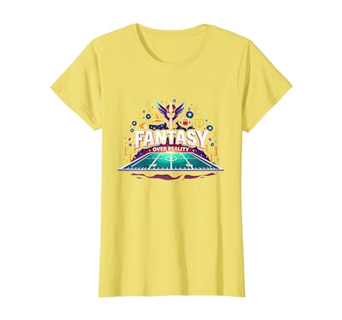 Fantasy Over Reality Fußball Herren Sportbegeisterte T-Shirt, Damen, Gelb, XS Fantasy Over Reality Fußball Herren Sportbegeisterte T-Shirt, Damen, Gelb, XS von Generic