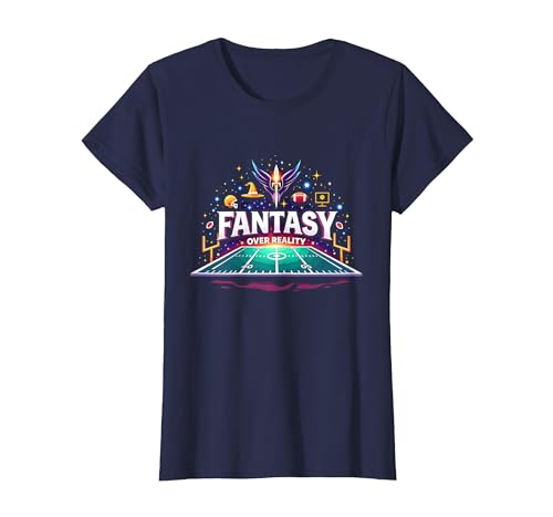Fantasy Over Reality Fußball Herren Sportbegeisterte T-Shirt, Damen, Marineblau, XS Fantasy Over Reality Fußball Herren Sportbegeisterte T-Shirt, Damen, Marineblau, XS von Generic