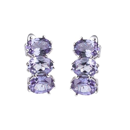 Farbe wechselnde erstellt Alexandrit Ohrstecker Verschluss Ohrringe massiv 925 Sterling Silber 7 * 5 mm Edelstein lila bis rosa für Frauen Farbe wechselnde erstellt Alexandrit Ohrstecker Verschluss Ohrringe massiv 925 Sterling Silber 7 * 5 mm Edelstein lila bis rosa für Frauen von Generic