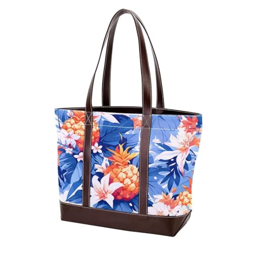 Farbige Ananas-1757 modische gewaschene strapazierfähige Leder-Geldbörse für Damen, mit Tragegriff oben, mit Taschen, Reißverschluss von Generic