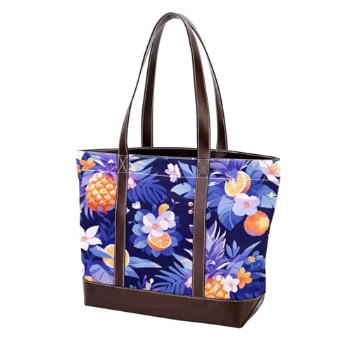 Farbige Ananas-1766 modische gewaschene strapazierfähige Leder-Geldbörse für Damen, mit Tragegriff oben, mit Taschen, Reißverschluss von Generic