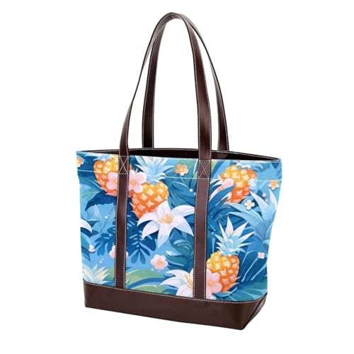 Farbige Ananas-1787 modische gewaschene strapazierfähige Leder-Geldbörse für Damen, mit Tragegriff oben, mit Taschen, Reißverschluss von Generic