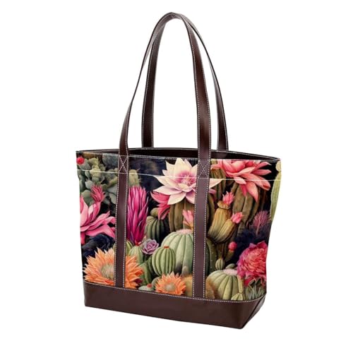 Farbige Cactus-1101 Schulter-Geldbörse für Damen, groß, weiches gewaschenes Leder und strapazierfähige Handtaschen, Mehrfarbig 07, 33.8x12x31cm/13.3x4.7x12.2 in von Generic