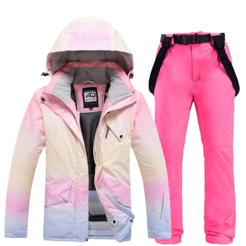 Farblich Passender Damen-Skianzug Winddicht Wasserdicht Snowboard-Anzug Color 1 XL von Generic