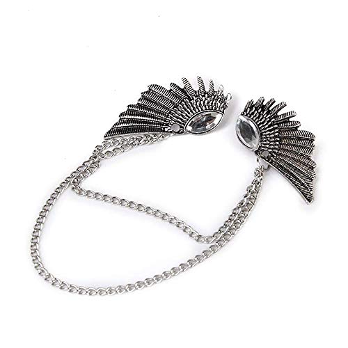 Fashion Crystal Rhinestone Angel Wings Halskette Brosche mit Kette, Retro-Brosche für Damen und Mädchen, hochwertiger Modeschmuck von Generic