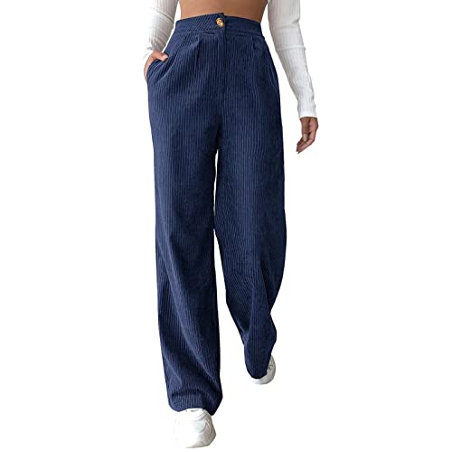 Fashion Damen Hose - Straight Leg Jeans High Waist Stretch Mit Taschen Baggy High Waist Sportshose Flared Sporthose Yogahose Laufhosen Freizeithose Frauen FüR LäSsiges Hip-Hop von Generic