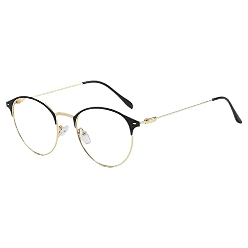 Fashion Photochrome Rahmen Brille Blaue Lichter Damen Herren Retro Vintage Brille Sonnenbrille Farbwechsel, gold, One size von Generic