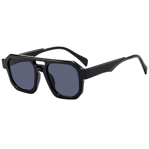 Fashion Square Oversized Frames Damen Foto Sonnenbrille Herren Urlaub Autofahren Und Sport Sonnenbrille(Black) von Generic
