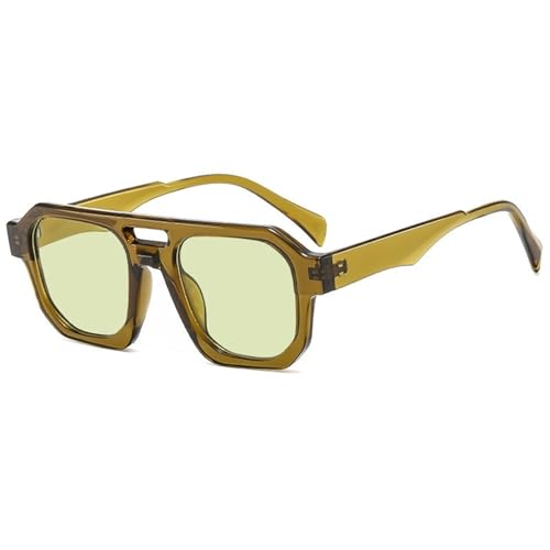 Fashion Square Oversized Frames Damen Foto Sonnenbrille Herren Urlaub Autofahren Und Sport Sonnenbrille(Green) von Generic