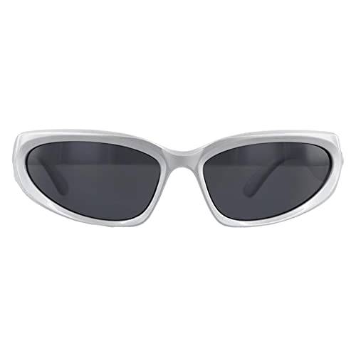 Fashion Y2K Around Sonnenbrille für Männer und Frauen 2000er Jahre Zubehör Coole Cyber Sportbrille Biker UV40 Z5D0 Shades Rider, silberfarben, Einheitsgröße von Generic