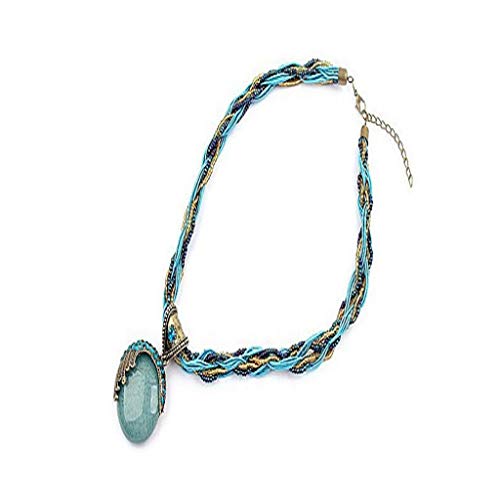 Fashionable Boho Ethnic Style Necklace Vintage Hand-Knitted Jewelry Fwn452 (Blue, One Size) von Generic