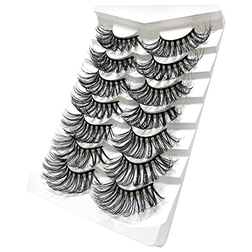 Faux Mink Lashes Natürliche falsche Wimpern Dicke lange Verlängerung falsche Wimpern Weiche wiederverwendbare falsche Wimpern Eyeliner Stempel Spitze (A, One Size) von Generic