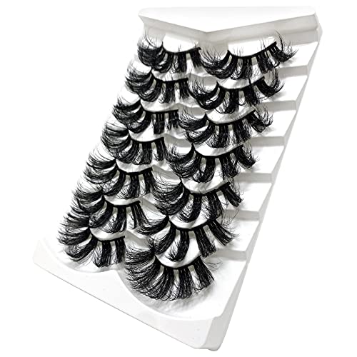Faux Mink Lashes Natürliche falsche Wimpern Dicke lange Verlängerung falsche Wimpern Weiche wiederverwendbare falsche Wimpern Eyeliner Stempel Spitze (B, One Size) von Generic