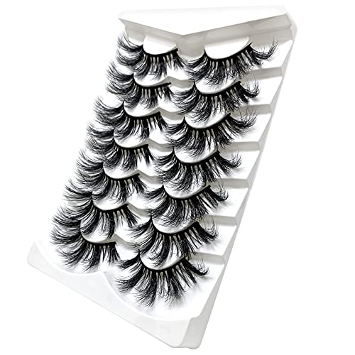 Faux Mink Lashes Natürliche falsche Wimpern Dicke lange Verlängerung falsche Wimpern Weiche wiederverwendbare falsche Wimpern Eyeliner Stempel Spitze (F, One Size) von Generic