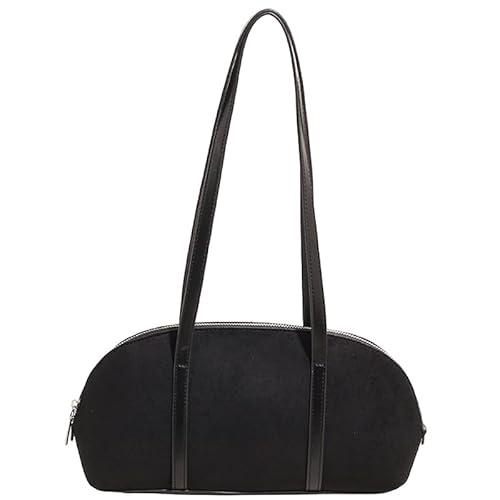 Faux Wildleder Casual Tote Handtasche Retro Umhängetasche All-Match-Unterarmtasche (schwarz) von Generic
